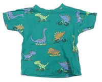 Tmavozelené tričko s dinosaury PRIMARK