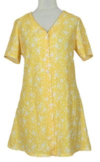 Dámské žluté kytičkované košilové šaty Boohoo 