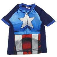 Tmavomodro-modré UV tričko - Capitan America zn. Marvel