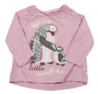 Růžové triko s tučňáky F&F