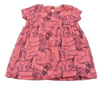 Růžové bavlněné šaty s jednorožci F&F