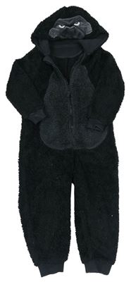Černá chlupatá kombinéza s kapucí - gorila M&S