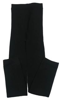 Černé zateplené punčocháče bez šlapiček