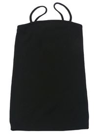 Černé žebrované elastické šaty Shein