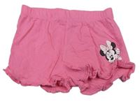 Růžové pyžamové kraťasy s Minnie Disney