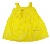 Žluté lehké květované šaty 