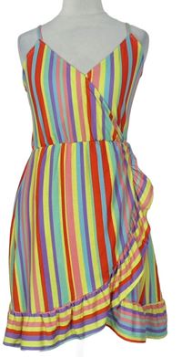 Dámské barevné pruhované šaty s volánkem Asos 