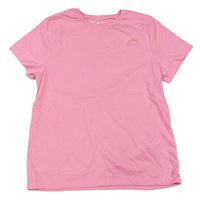 Neonvoě růžové melírované tričko s duhou F&F