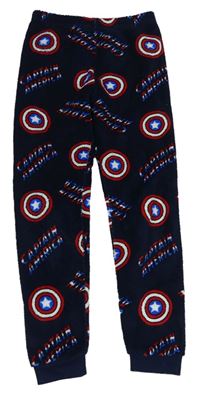 Tmavomodré chlupaté pyžamové kalhoty Capitan America Primark