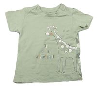 Khaki tričko s žirafou Matalan