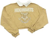 Béžová crop mikina s potiskem a límečkem - Harry Potter H&M