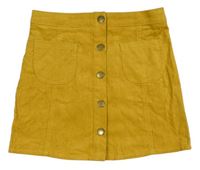Žlutá manešestrová propínací sukně Nutmeg