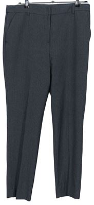 Dámské černo-šedé vzorované společenské kalhoty s puky TU 