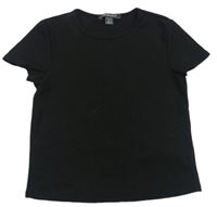 Černé žebrované crop tričko Primark