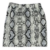 Černo-bílo-šedá vzorovaná sukně Shein 