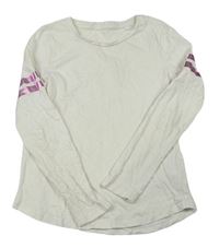 Bílé triko s růžovými pruhy C&A