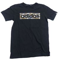 Černé tričko s army potiskem zn. Adidas