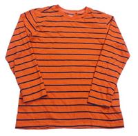 Oranžovo-tmavomodré pruhované triko Cool club 