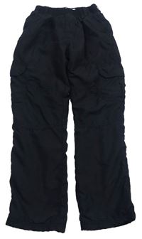 Černé šusťákové podšité cargo kalhoty Topolino