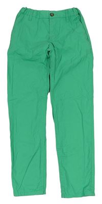 Zelené plátěné chino kalhoty H&M