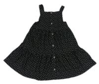 Černé puntíkaté šaty s knoflíčky Primark