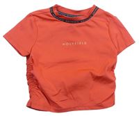 Červené sportovní crop tričko s logem Holyfield