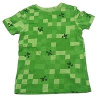 Zelené vzorované tričko - Minecraft 