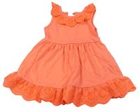 Neonově oranžové šaty s krajkou Primark