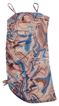 Starorůžovo-modré vzorované šaty Shein 
