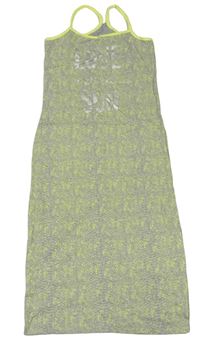 Šedé vzorované bavlněné šaty s nápisem