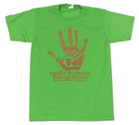 Zelené tričko s dlaní a nápisem