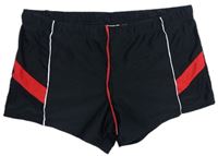 Pánské černo-črvené nohavičkové plavky s pruhy Livergy 