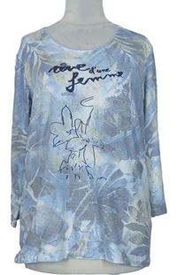 Dámské modro-béžové proužkované triko s nápisem Kimmy 
