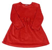 Červené plyšové šaty s mašlí Dopodopo
