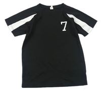 Černé sportovní tričko s číslem AWDis