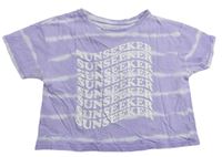 Lila batikované crop tričko s nápisy Primark