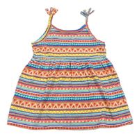 Barevné vzorované bavlněné šaty Matalan