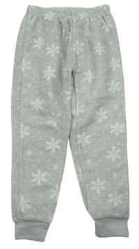Šedé vzorované fleecové pyžamové kalhoty 