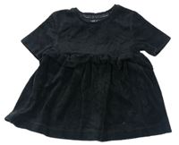 Černá sametová šatová tunika s volánkem Mothercare