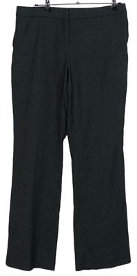 Dámské černo-šedé  vzorované společenské kalhoty Next 