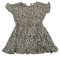 Béžovo-černé lehké šaty s leopardím vzorem Lindex
