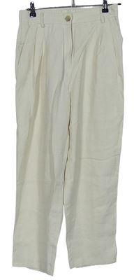 Dámské smetanové paperbag kalhoty H&M