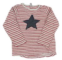Bílo-červené pruhované triko s hvězdou Yigga