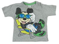 Šedé melírované tričko s Mickey C&A