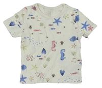 Smetanové tričko s mořskými koníky a hvězdicemi George