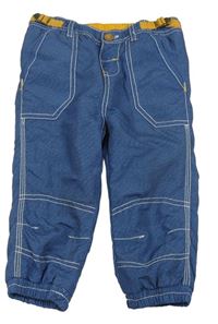 Modré šusťákové zateplené kalhoty Ergee