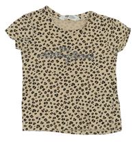 Béžovo-hnědé tričko s leopardím vzorem H&M