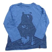 Modré triko s medvědem Tchibo