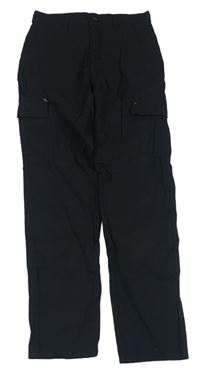 Černé šusťákové cargo kalhoty 