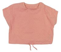 Růžové vzorované crop tričko Next 